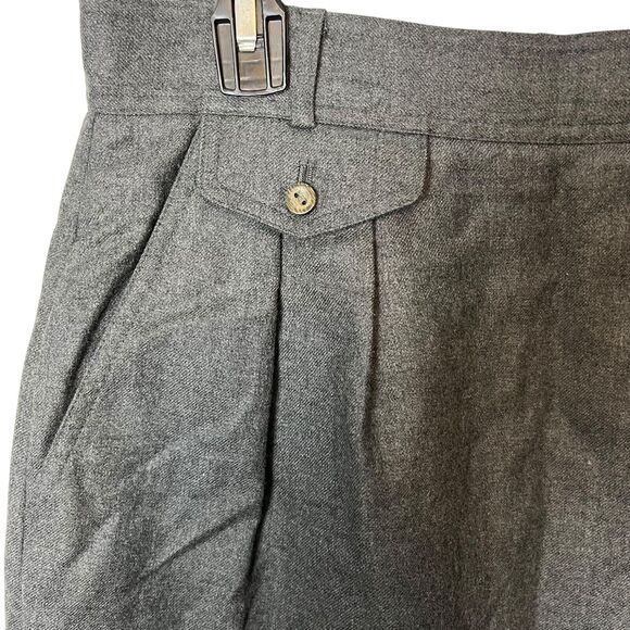 Liz Claiborne Pleated Midi Modest Vintage Gray Wool Skirt Pockets Old Money 14 - Picture 6 of 15